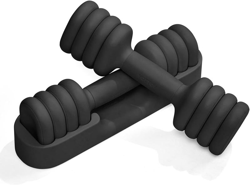 YOTTOY Adjustable Dumbbell Set of 2, 4-in-1 Hand Weights for Women at Home, Compact Free Weights Dumbbells Set with Soft Grip and Base, 2-5 lbs Each for Home Gym - Image 1